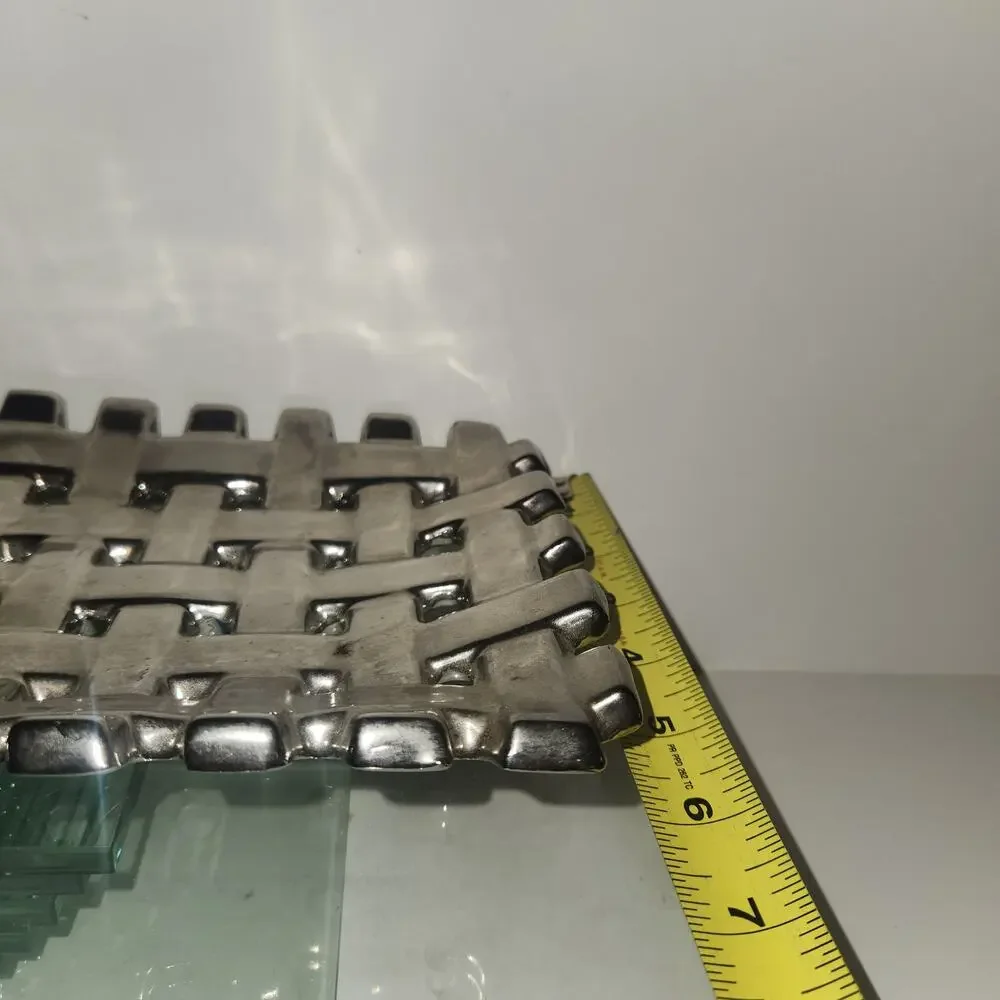Heavy Metal Tone Basket Weave Tray